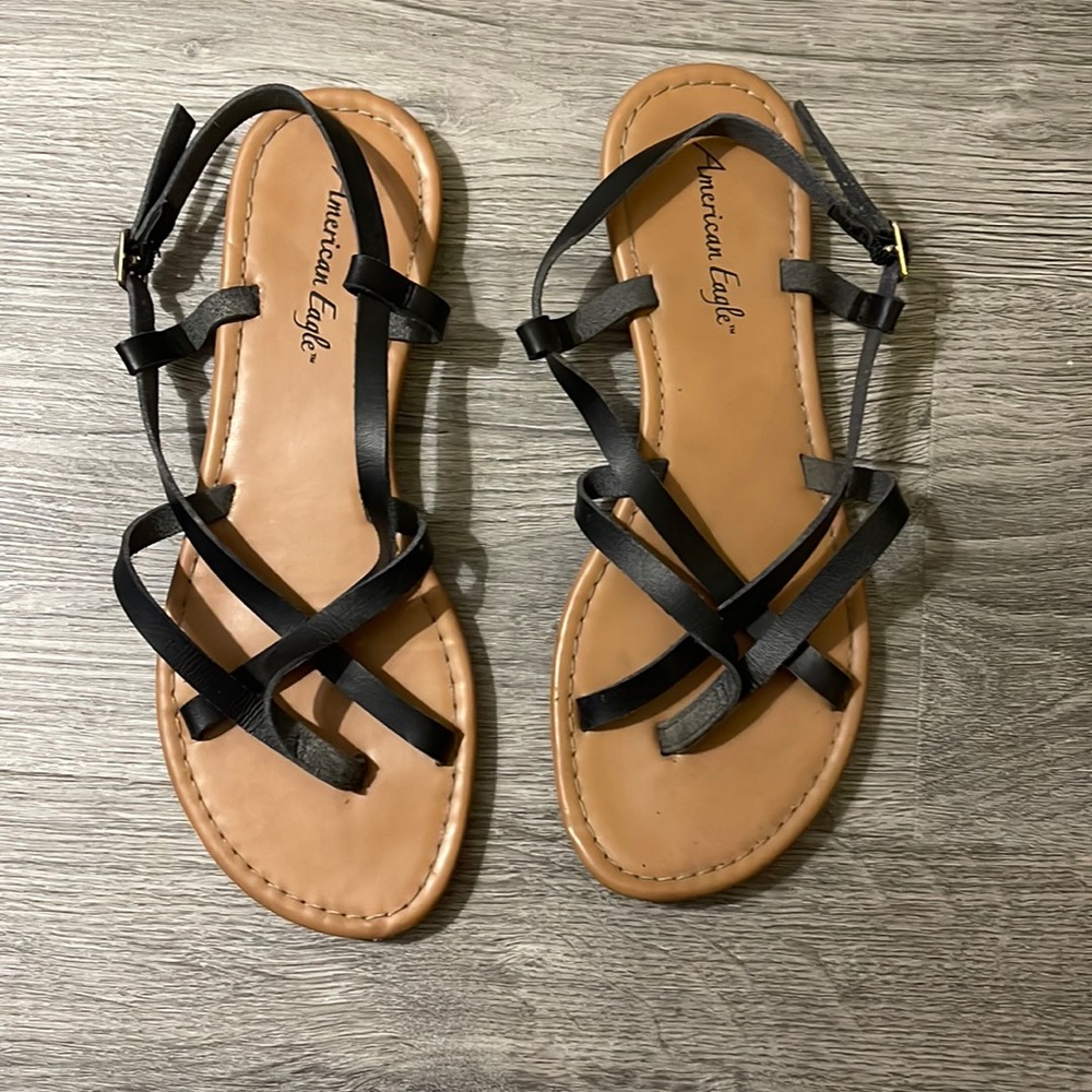 Flat strapped American eagle sandals. Size 9